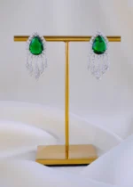 Royal Teardrop Green Earrings (Silver) EAR001982