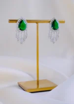 Royal Teardrop Green Earrings (Silver) EAR001982 - Image 2