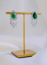 Royal Teardrop Green Earrings (Silver) EAR001982 - Image 3
