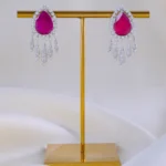 Royal Teardrop Red Earrings (Silver) EAR001983