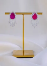Royal Teardrop Red Earrings (Silver) EAR001983