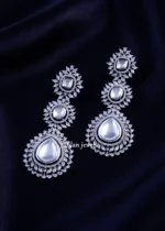 Royal Tiered Teardrop Earrings (Silver) EAR002200 - Image 2