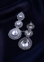 Royal Tiered Teardrop Earrings (Silver) EAR002200 - Image 3
