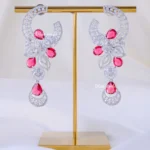 Ruby Bloom Elegance Earrings (Silver) EAR002301