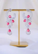 Ruby Bloom Elegance Earrings (Silver) EAR002301