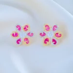 Ruby Blossom Earrings (Yellow Gold) EAR001871