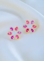 Ruby Blossom Earrings (Yellow Gold) EAR001871 - Image 2