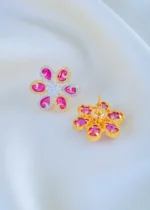 Ruby Blossom Earrings (Yellow Gold) EAR001871 - Image 3