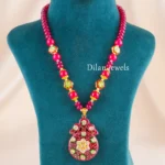 Ruby Blossom Necklace Set (Yellow Gold) NEC002726