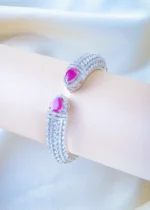 Ruby Clutch Diamond Look Bracelet (Silver) BRA001173
