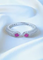 Ruby Clutch Diamond Look Bracelet (Silver) BRA001173 - Image 2