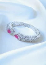 Ruby Clutch Diamond Look Bracelet (Silver) BRA001173 - Image 3