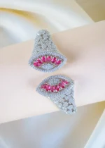 Ruby Clutch Statement Bracelet (Silver) BRA001272