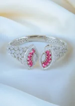 Ruby Clutch Statement Bracelet (Silver) BRA001272 - Image 2