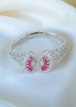 Ruby Clutch Statement Bracelet (Silver) BRA001272 - Image 3