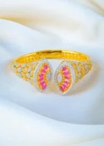 Ruby Clutch Statement Bracelet (Yellow Gold) BRA001271 - Image 2