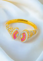 Ruby Clutch Statement Bracelet (Yellow Gold) BRA001271 - Image 3