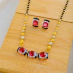 Ruby Designer Mangalsutra Set (Yellow Gold) MANG01530