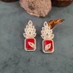 Ruby Diamond Earrings (White-Gold) EAR000025