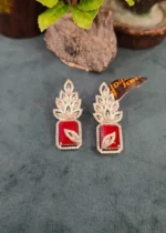 Ruby Diamond Earrings (White-Gold) EAR000025