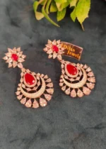 Ruby- Diamond Necklace Set (Rose-Gold)- NEC30012310 - Image 3