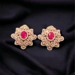Ruby Diamond Studs with Back-clip (Rose- Gold) EAR000079