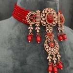 Ruby- Diamond Victorian Choker Set (Black-Rhodium)- NEC04032311
