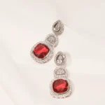 Ruby Drop Earrings (Silver) EAR000446
