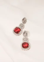 Ruby Drop Earrings (Silver) EAR000446