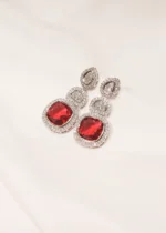 Ruby Drop Earrings (Silver) EAR000446 - Image 3