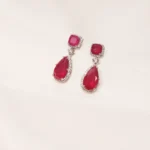Ruby Drop Earrings (Silver) EAR000449