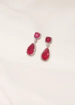 Ruby Drop Earrings (Silver) EAR000449