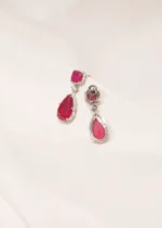 Ruby Drop Earrings (Silver) EAR000449 - Image 2