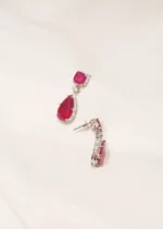 Ruby Drop Earrings (Silver) EAR000449 - Image 3