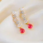 Ruby Drop Earrings (Yellow Gold) EAR001490