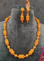 Ruby Gold Mala Set (Yellow-Gold)- NEC04032313