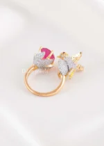 Ruby Gold Plated Diamond Ring- RING02858 - Image 3
