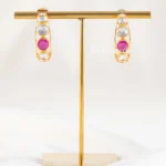 Ruby Gold Plated Kundan Earrings- EAR002841