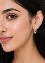 Ruby Gold Plated Kundan Earrings- EAR002841 - Image 4