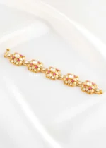 Ruby Gold Plated Moissanite Polki Bracelet- BRA002861 - Image 3