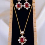 Ruby Grace Polki Set (Antique Gold) NEC002012