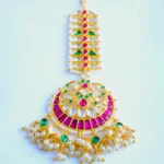 Ruby Green Kundan Chand Tika (Yellow Gold) ACC001000