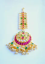 Ruby Green Kundan Chand Tika (Yellow Gold) ACC001000