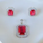 Ruby Locket Set (Silver) PSET01355