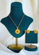 Ruby Locket Set With Chain (Antique Gold) NEC001436