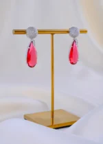 Ruby Luxe Drops (Silver) EAR002044 - Image 2