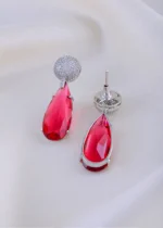 Ruby Luxe Drops (Silver) EAR002044 - Image 3