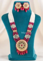 Ruby Noor Long Necklace Set (Yellow Gold) NEC002723