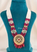 Ruby Noor Long Necklace Set (Yellow Gold) NEC002723 - Image 2