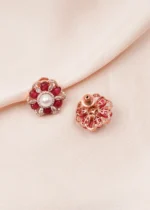 Ruby & Pearl Earrings (Rose Gold) EAR000686 - Image 3